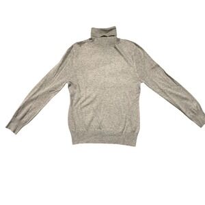 Cielo Womens XL Heather Gray Ribbed Turtleneck Sweater Viscose Blend Long Sleeve